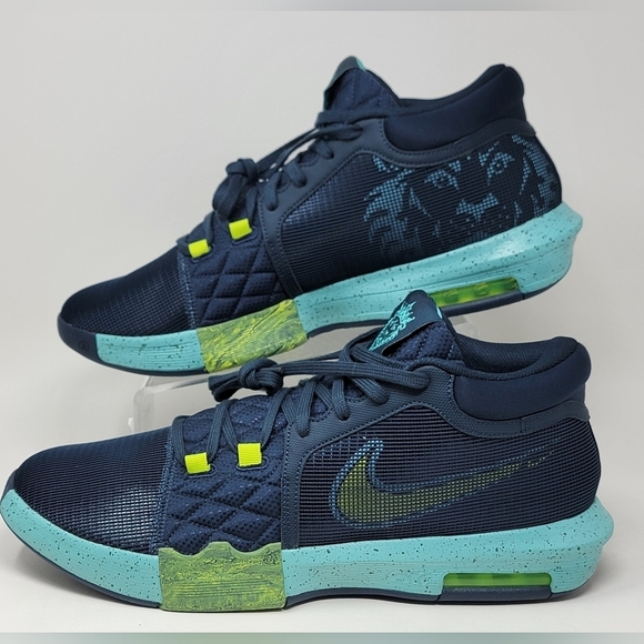 Nike LeBron Witness 8 Armory Navy Green Frost Shoes Men's Size 16 FB2239-402 New - Picture 3 of 11